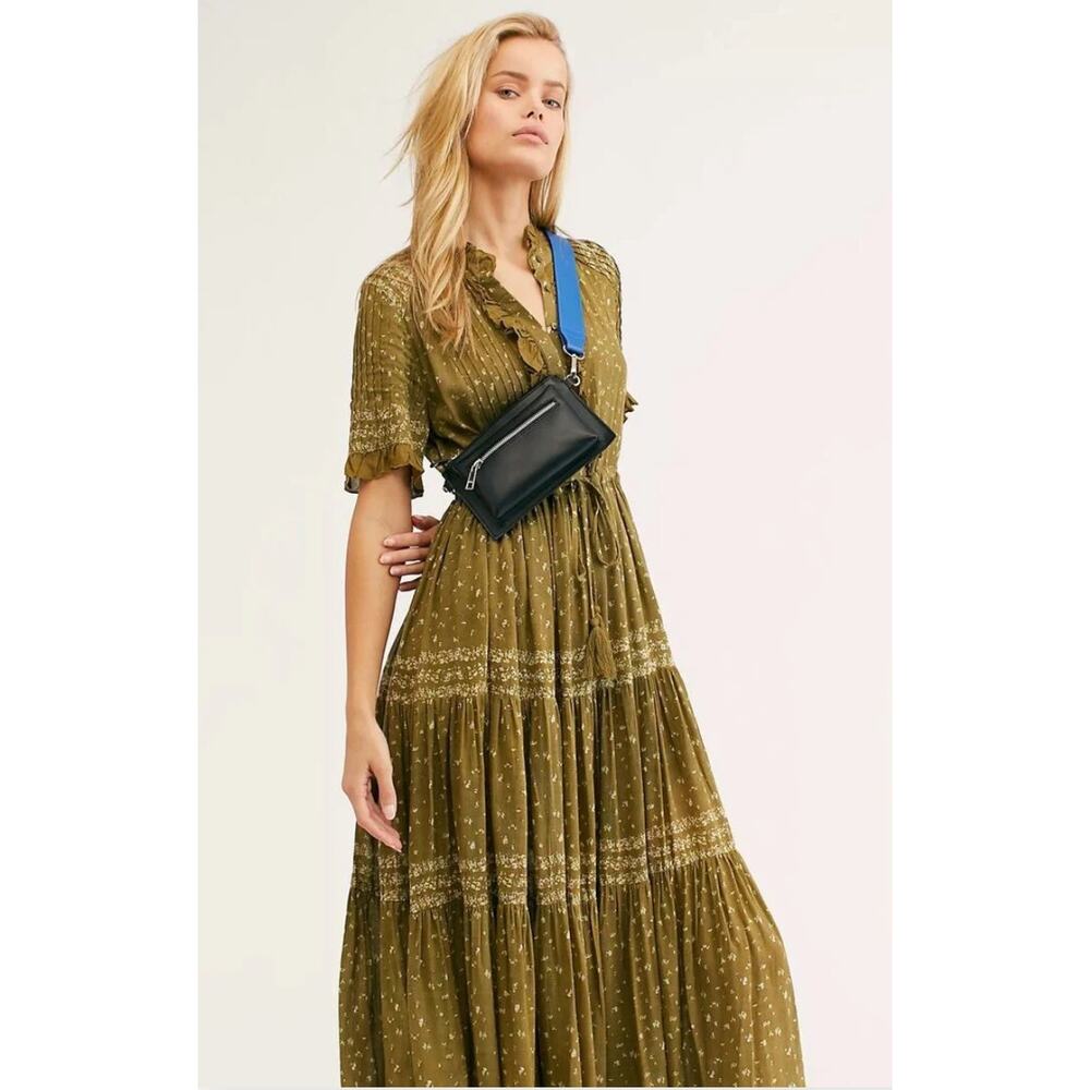 Free People XS Rare Feelings Midi Dress in Green - Picture 2 of 11